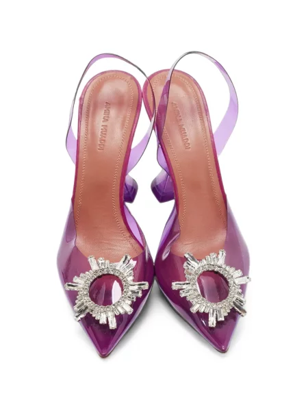 Pantofi cu toc Amina Muaddi slingback violet