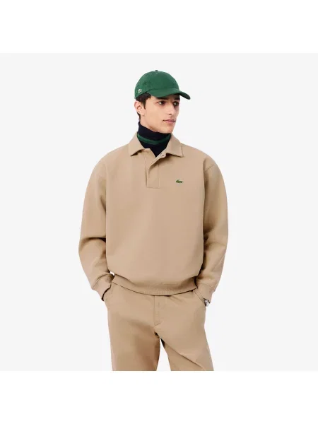 Поло Lacoste з коміром бежеве