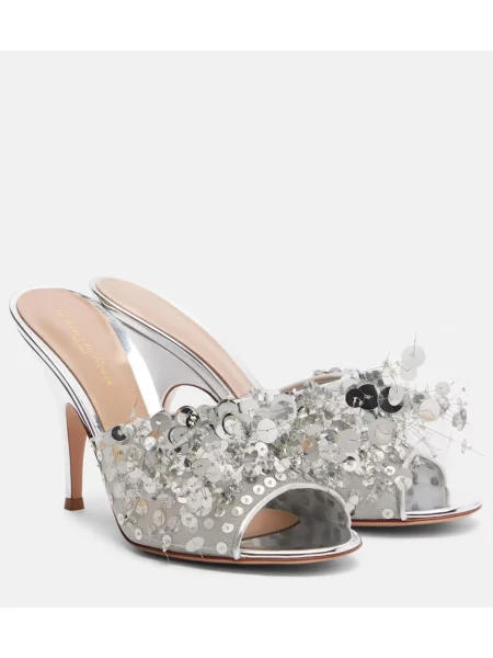 Mules Gianvito Rossi se síťovinou