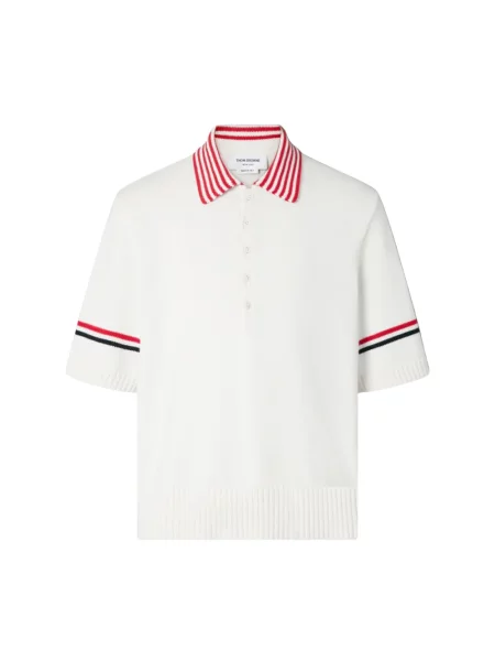 Dzianinowa koszula Thom Browne biała