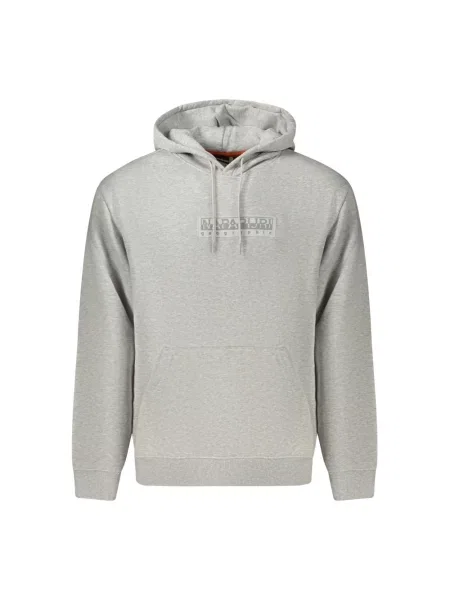 Bluza z kapturem Napapijri z kapturem z długim rękawem szara