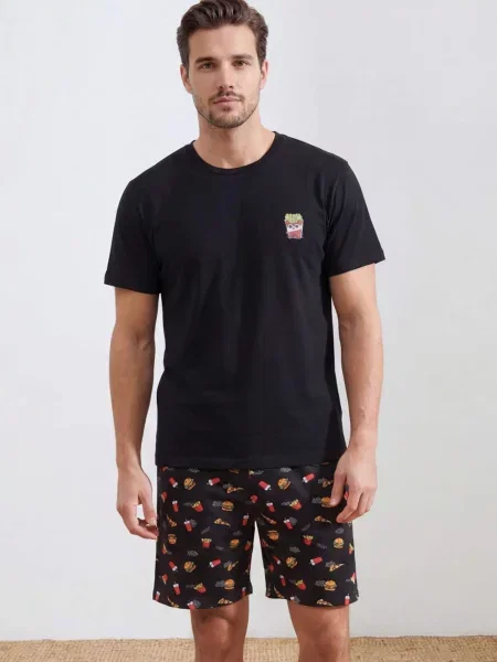 Trendyol Krátke pyžamo čierna
