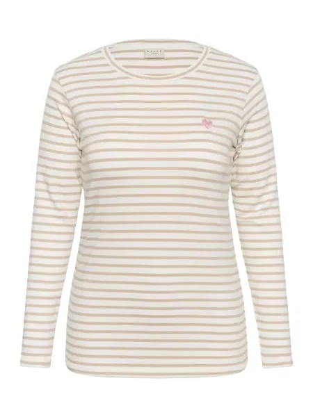 KAFFE CURVE Tričko Lia / telová / ružová béžová