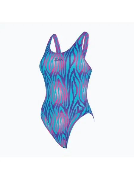 Olcsóbban. Női egyrészes fürdőruha Zoggs Swim Crazy Masterback úszás őrült nyomtatással. Méret: 38 DE kék