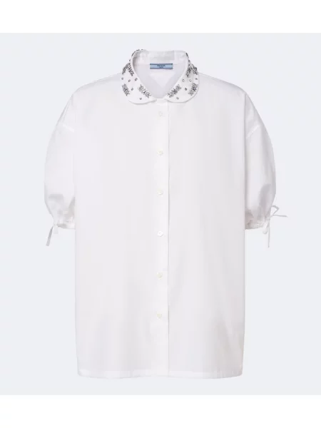 Cămașă Prada din poplin alb