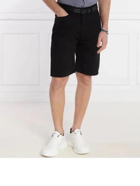 HUGO De blugi pantaloni scurți negru