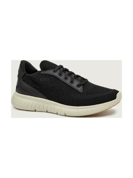 BOSS BLACK Sneakers Titanis_Slon_knwal cu adaos de piele negru