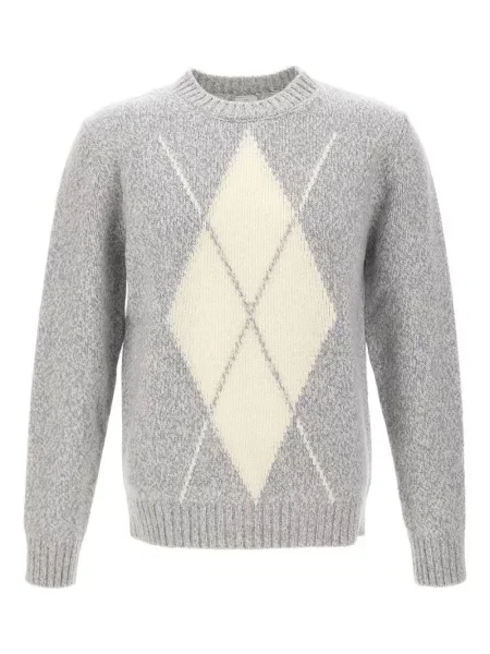 Pulover Eleventy de lână cu imprimeu geometric gri