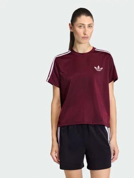 Переработанный футболка Adidas бордовая