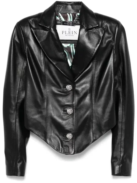 Sacou Philipp Plein din piele negru