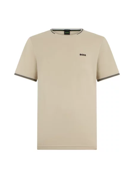 T-shirt o kroju regular fit z mieszanki bawełny model TAUL' Hugo beżowa