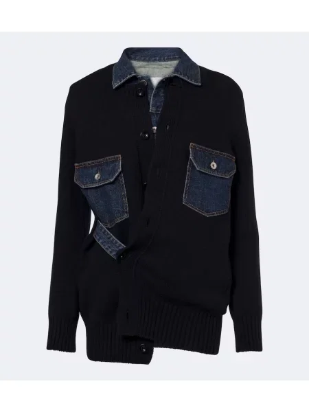 Cardigan Sacai de lână albastru