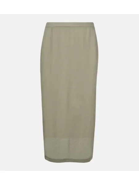 Fustă midi Vince până la genunchi verde