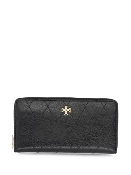 Matlasat portofel Tory Burch din piele negru