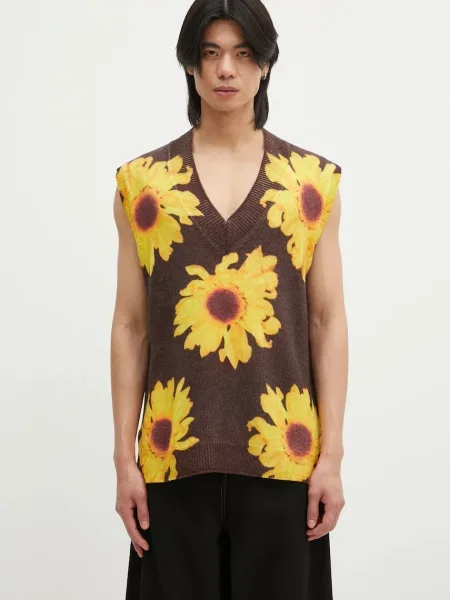 JW Anderson vestă de lână Printed Vest maro