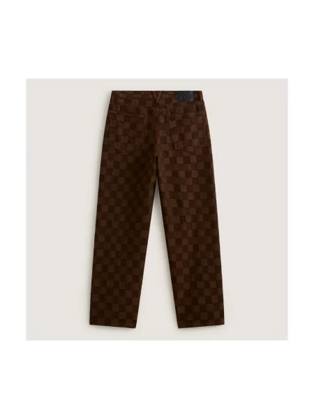 Pantaloni Vans în carouri maro