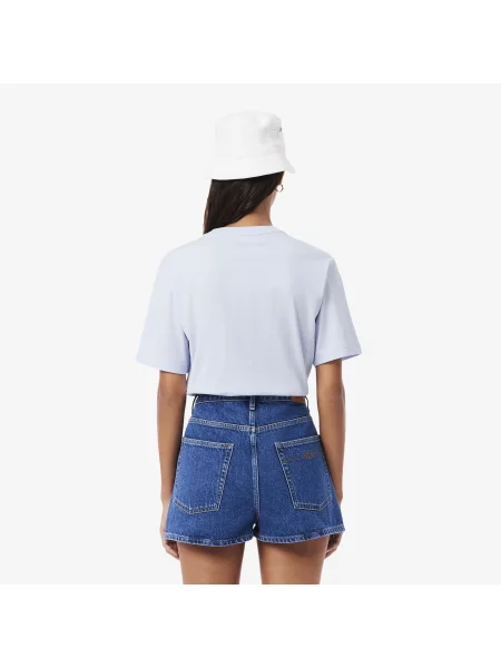 Lacoste Koszulka Relaxed Fit Lightweight Cotton Pima Jersey niebieska