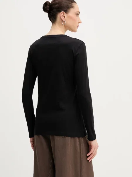 Bluzka z długim rękawem Armani Exchange czarna