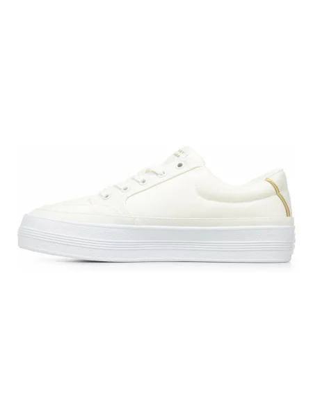 Tommy Hilfiger Sneakersy Essential Vulc Textile Sneaker Écru bílé