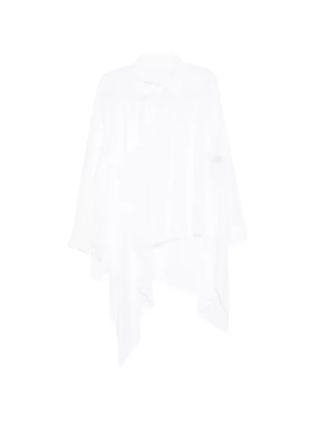 Cămașă Yohji Yamamoto asimetrică alb