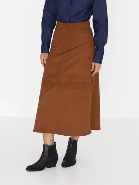 Замшева Спідниця міді Lilove коричневий