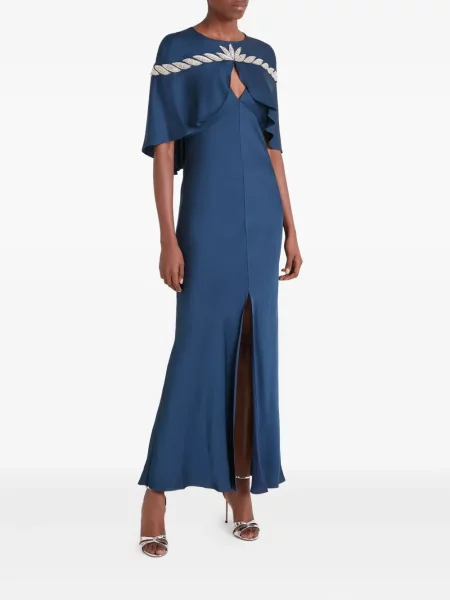 Rochie maxi Temperley London de costum albastru