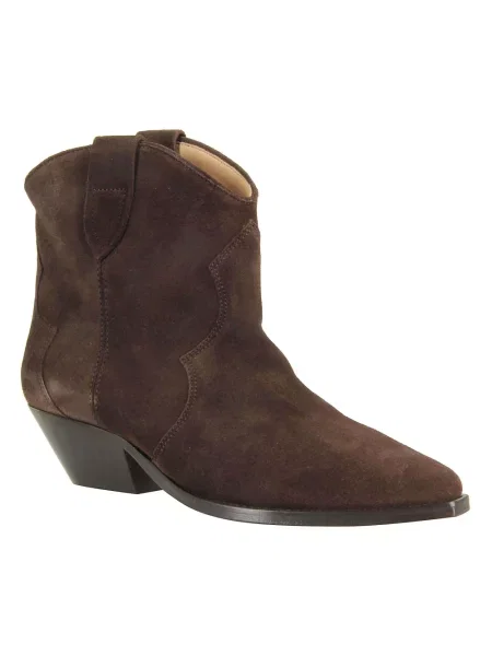 Buty do kostki Isabel Marant skórzane brązowe