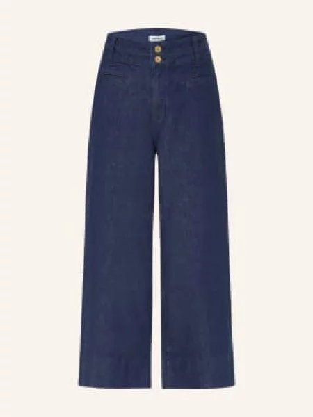 More & More Spodnie Jeansowe Typu Culotte blau niebieskie