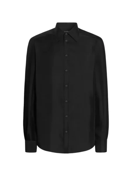Cămașă Dolce & Gabbana de mătase negru