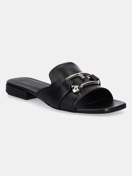 Кожени чехли Furla Nuvola Mule черно