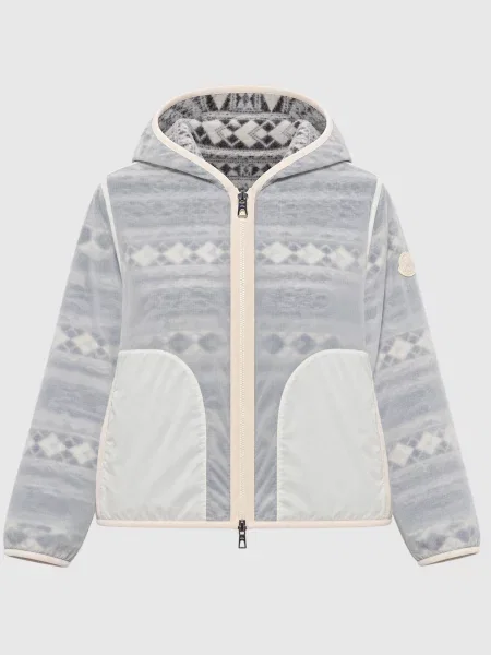 Двостороння куртка кольору айворі з вовною Moncler бежева