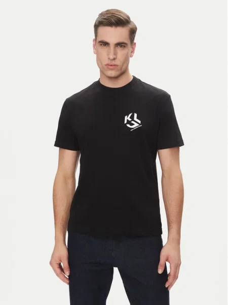 Karl Lagerfeld Jeans Póló Monogram fekete