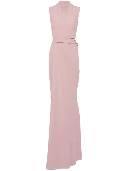 Rochie maxi Rick Owens din crep de costum roz