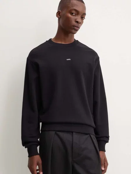 A.P.C. hanorac de sweat boxy micro logo GOTS barbati neted negru