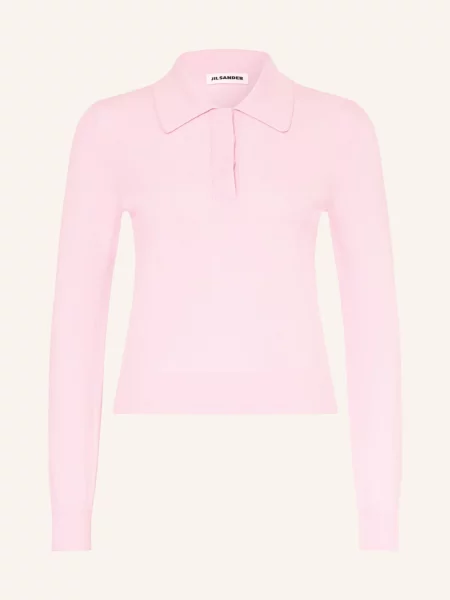 Jil Sander Pletené Polo Tričko růžová