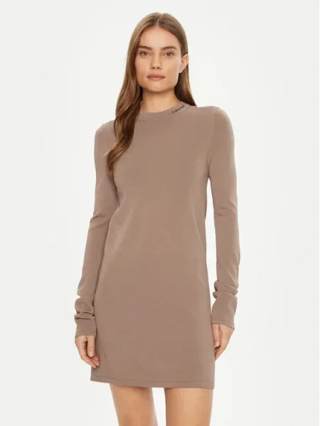 Calvin Klein Jeans Ежедневна рокля Smooth бежов