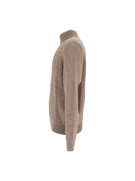 Sweter z golfem Barbour wełniany szary