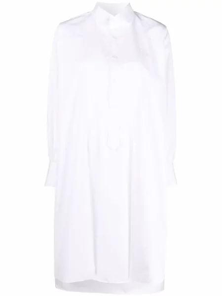 Rochie tip cămașă Maison Margiela cu talie înaltă alb