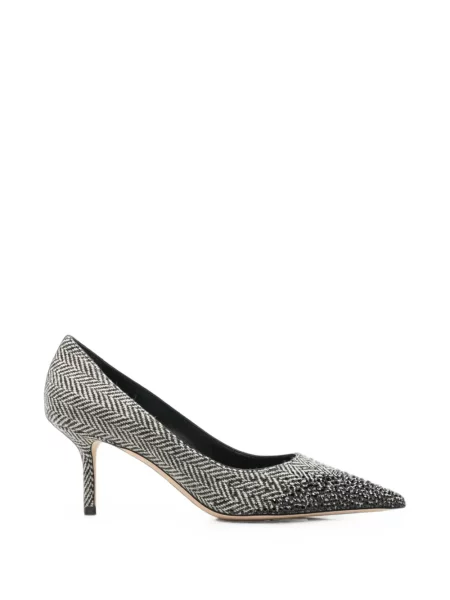 Pantofi cu toc Jimmy Choo cu model herringbone gri