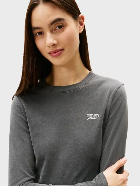 Лонгслів Tommy Jeans чорний