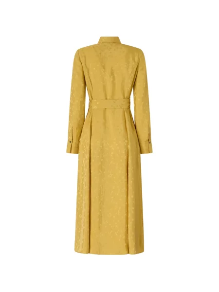 Cu centură rochie Pinko din jacard galben