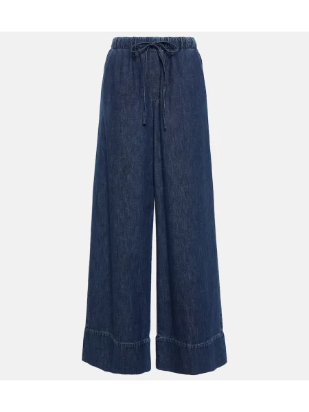 Jeansy Valentino z wysoką talią niebieskie