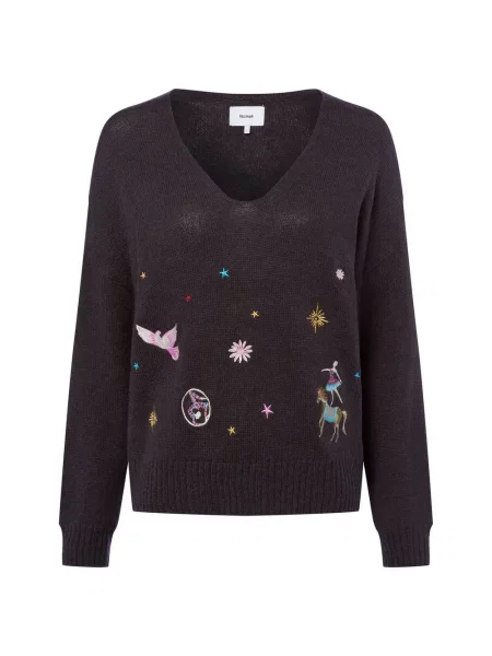 Nümph sweter z dzianiny z zawartością alpaki Nualmut Kobiety jednolity S szary