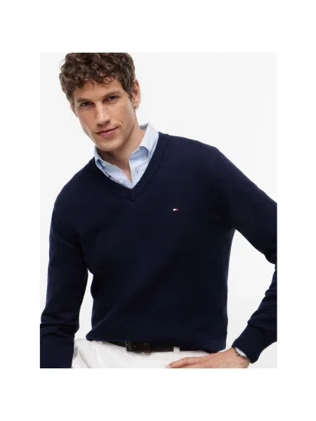 Tommy Hilfiger Pulover cu adaos de cașmir albastru