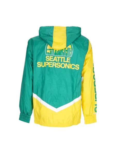 Lniana kurtka Mitchell & Ness zielona