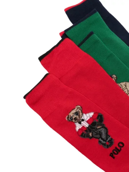 Чорапи Polo Ralph Lauren бродирани от рипсено кадифе зелено