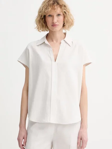 Calvin Klein halenka se lnem béžová