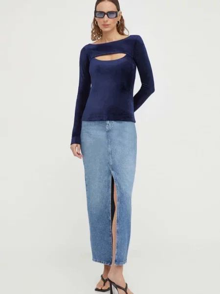 Блуза с дълги ръкави G-Star Raw синьо