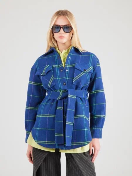 Desigual Prechodná bunda Paris námornícka / neónovo žltá / limetová / orchideová modrá