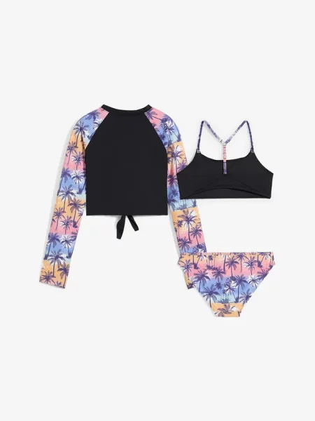 Bikini + shirt kąpielowy 3 części czarne